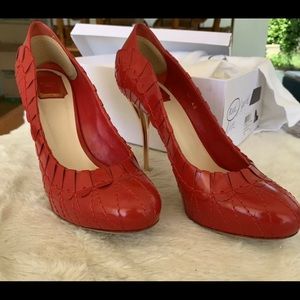 Christian Dior red patent stiletto high heels 40